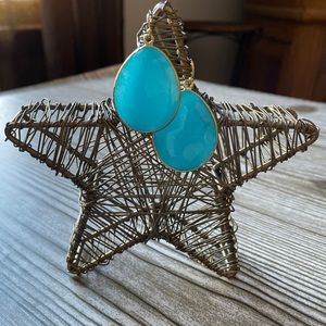 Turquoise faceted teardrop earrings